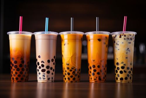 自制的珍珠奶茶飲品攝影圖片 創意海報